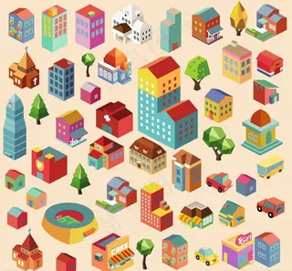 卡通城市建筑图片