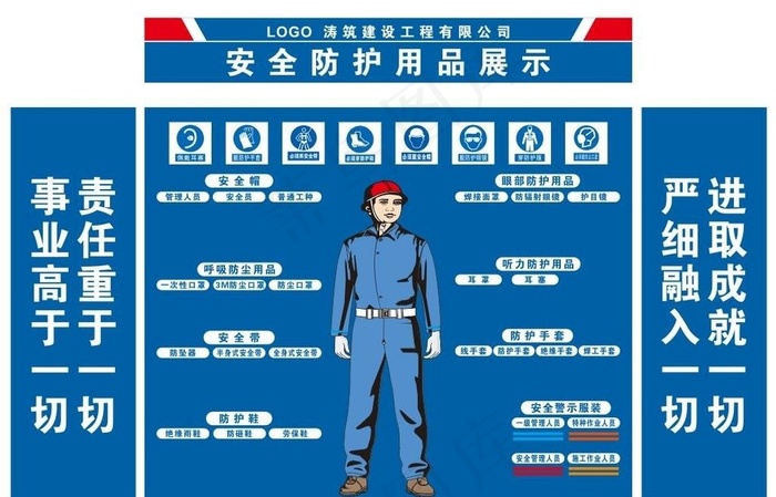 安全防护用品展示图片cdr矢量模版下载