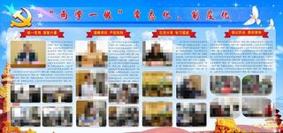 两学一做蓝色党建展板图片