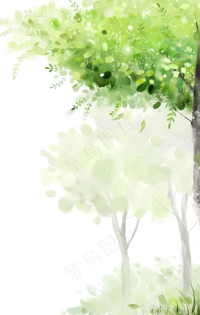 盛夏小清新插画图片