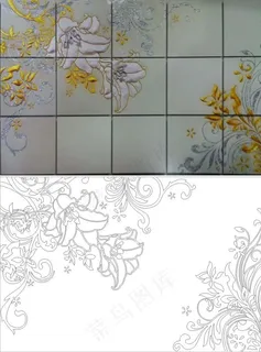 百合花背景墙图片