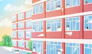 学校高考结束清新插画背景图片