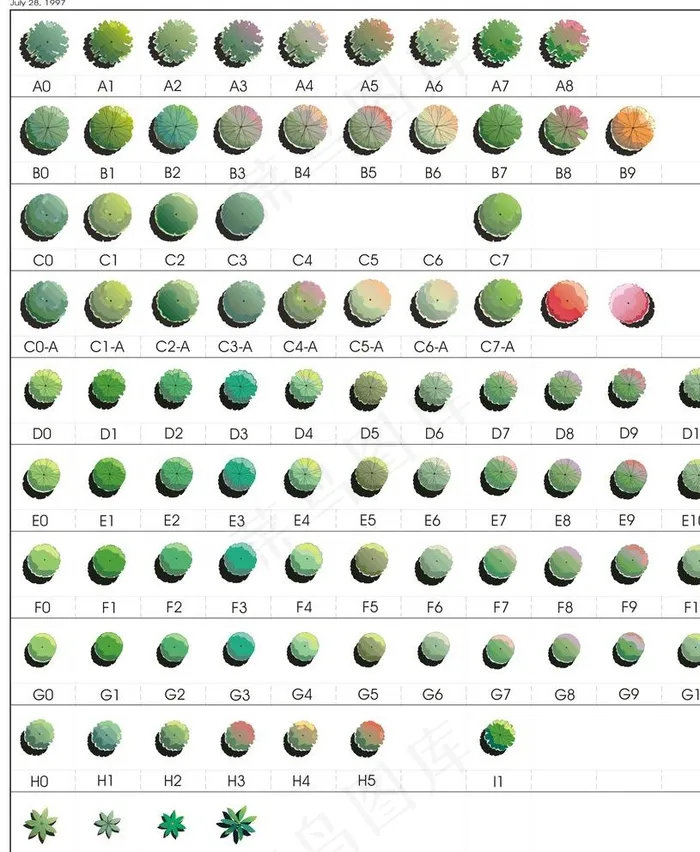 平面树集合图片