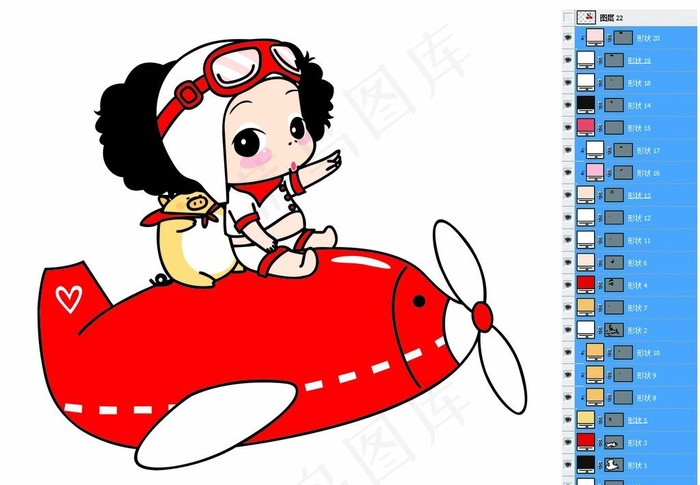 迷糊娃娃矢量素材图片