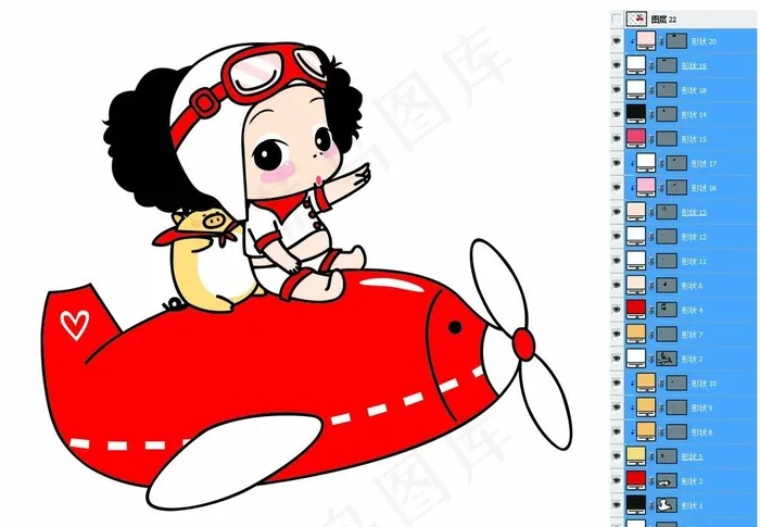 迷糊娃娃矢量素材图片