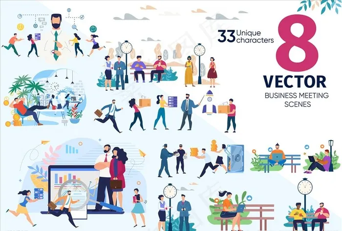 商务办公图片ai矢量模版下载