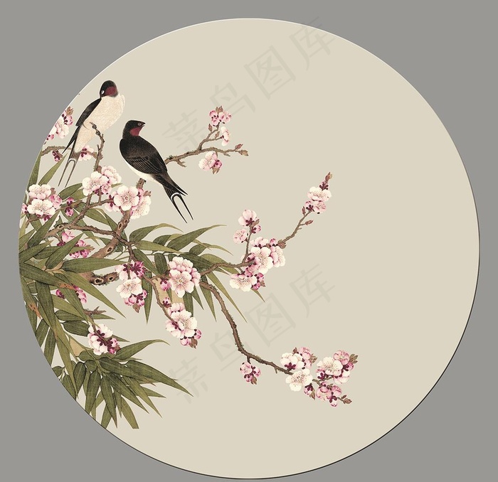 工笔花鸟画图片(7087X7087(DPI:300))psd模版下载