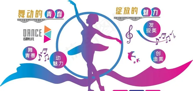 舞蹈室文化墙设计图片 舞蹈室文化墙设计图片