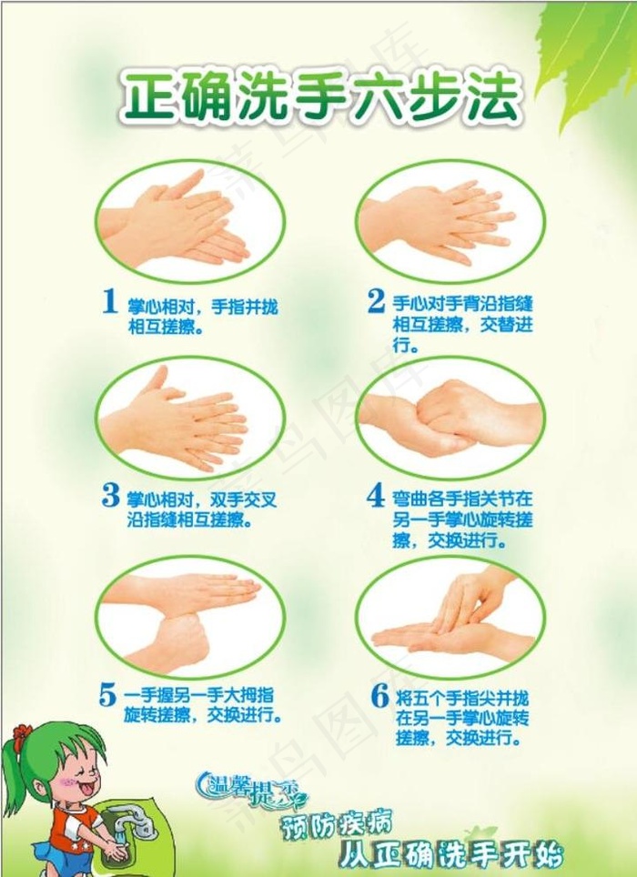洗手方法图片cdr矢量模版下载