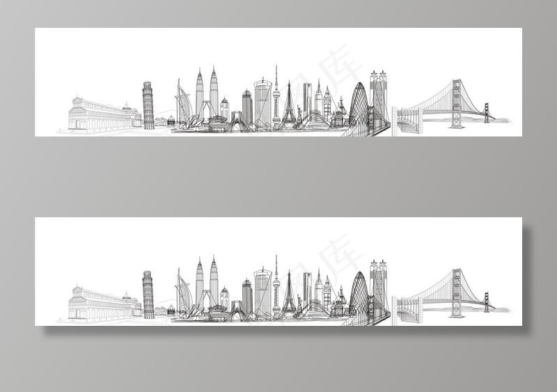 全球建筑图片cdr矢量模版下载