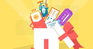 矢量中奖节日礼盒礼物礼品卡通图片