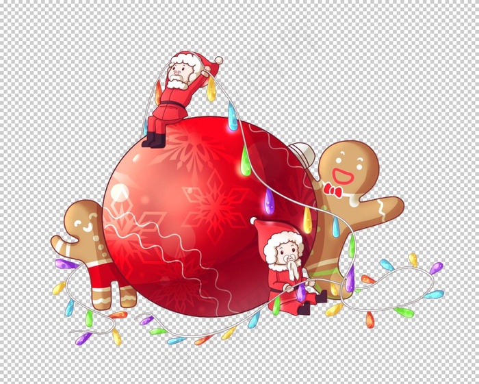 圣诞节圣诞老人饼干人插画卡通图片