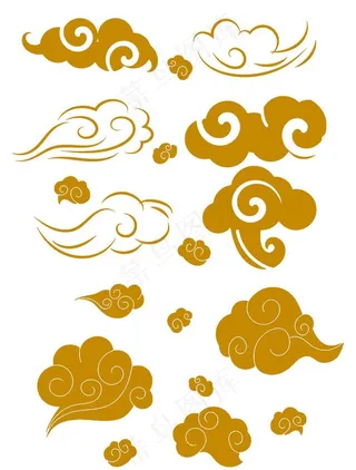 中式金色云纹祥云图片