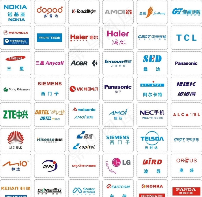 手机品牌LOGO矢量图图片