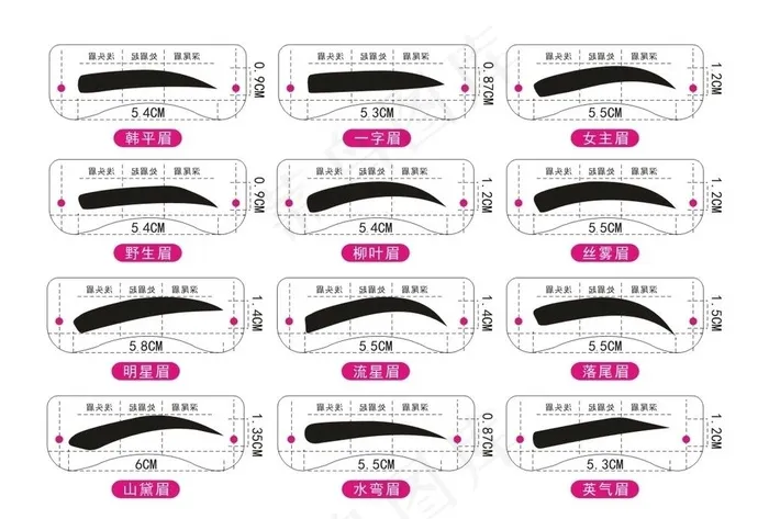 眉形图案设计图片cdr矢量模版下载