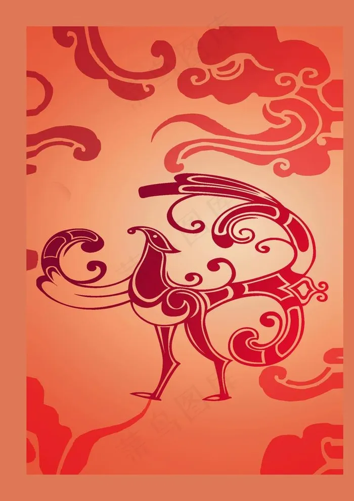 汉式婚礼主题海报凤图片(5512X7480(DPI:50))psd模版下载
