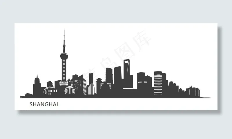 上海图片 城市剪影ai矢量模版下载