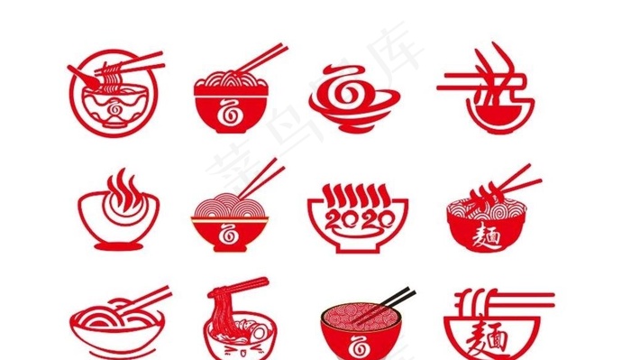 矢量面条面店餐饮门头图标图片cdr矢量模版下载