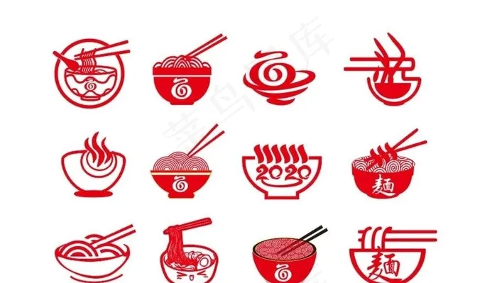 矢量面条面店餐饮门头图标图片cdr矢量模版下载