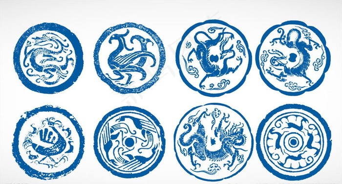 复古中国暗花素材矢量图形图标图片