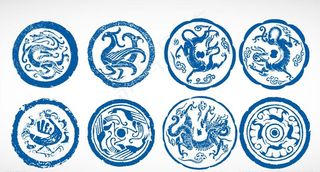 复古中国暗花素材矢量图形图标图片