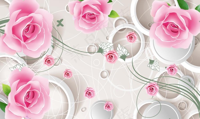玫瑰背景 3D背景图片