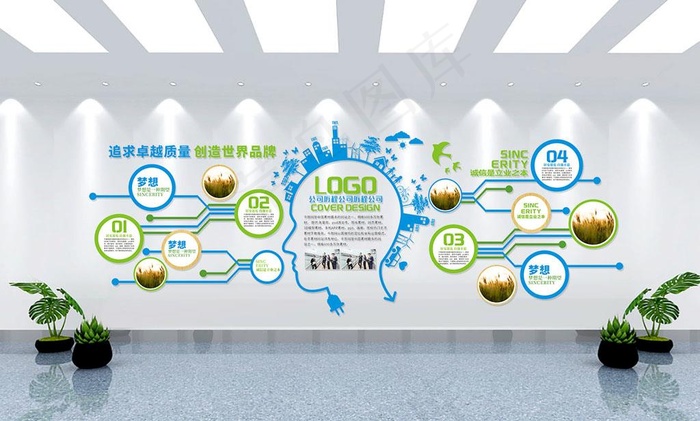 科技企业文化墙图片(800X320)eps,ai矢量模版下载