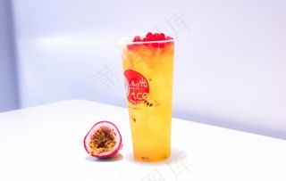 百香芒果爆珠水果茶图片