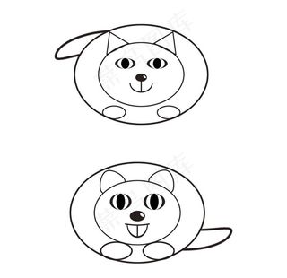 猫线条画图片