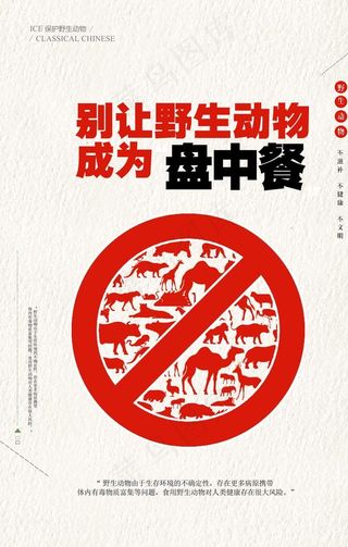 禁止食用野生动物图片