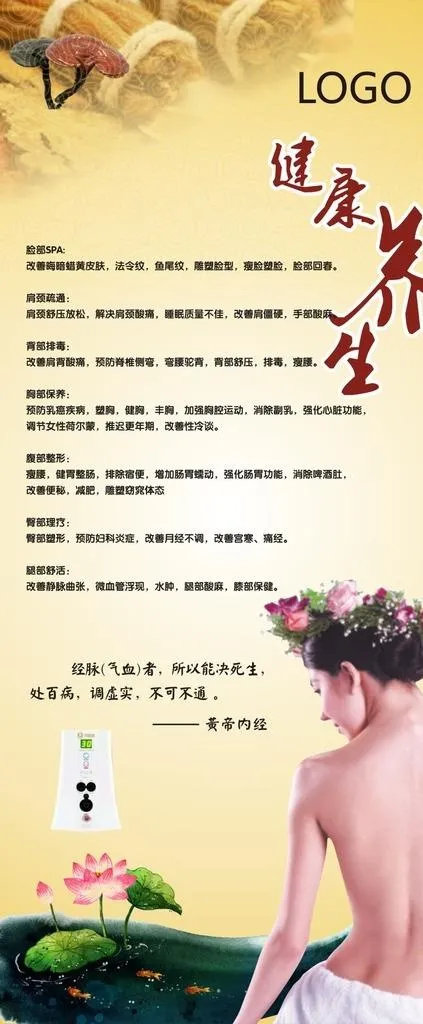 健康养生展架图片cdr矢量模版下载