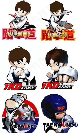 跆拳道卡通人物图片