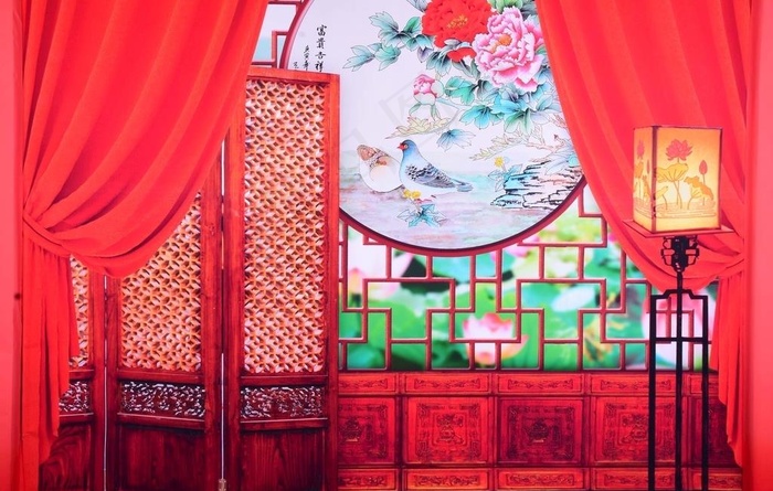 2019年新款红色全家福背景图图片