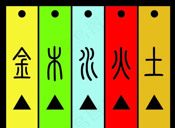 五行旗图片cdr矢量模版下载