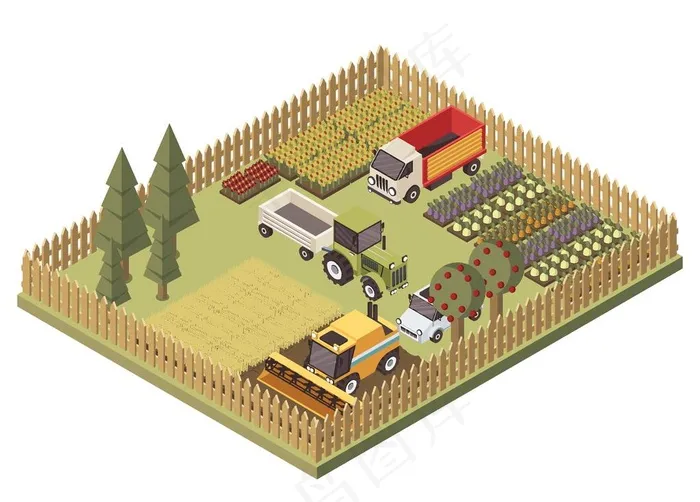护栏农场立体平面图图片