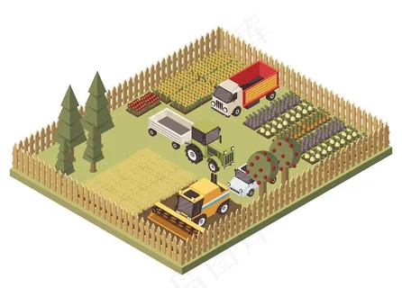 护栏农场立体平面图图片