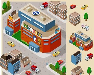 卡通城市设计图片