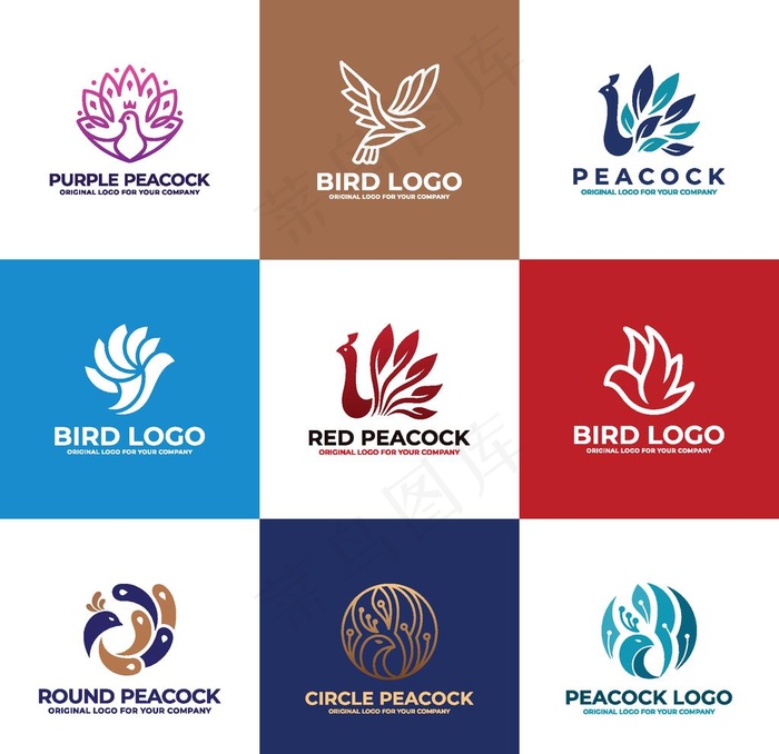 孔雀logo图片eps,ai矢量模版下载