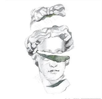 水彩绘画雕像图案图片