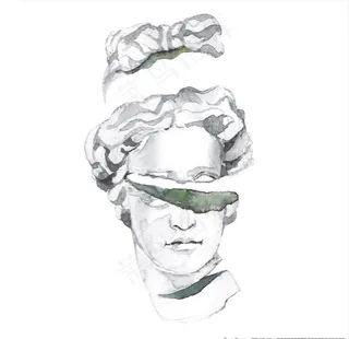 水彩绘画雕像图案图片