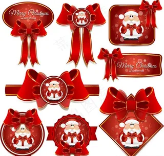 圣诞节蝴蝶结标签图片