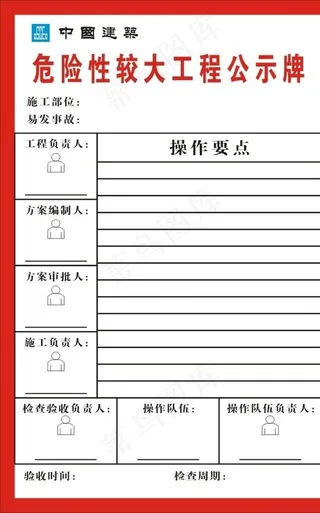 危险性较大工程公示牌图片