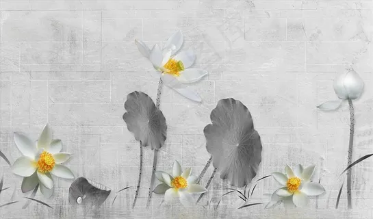 荷花背景墙图片