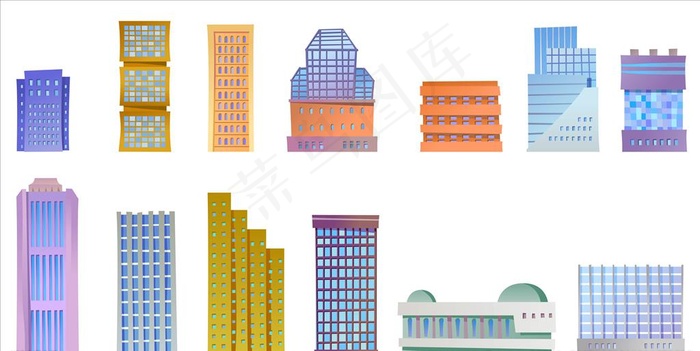 高楼建筑矢量图图片ai矢量模版下载