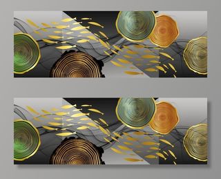 新中式金色鎏金锦鲤鱼群装饰画图片