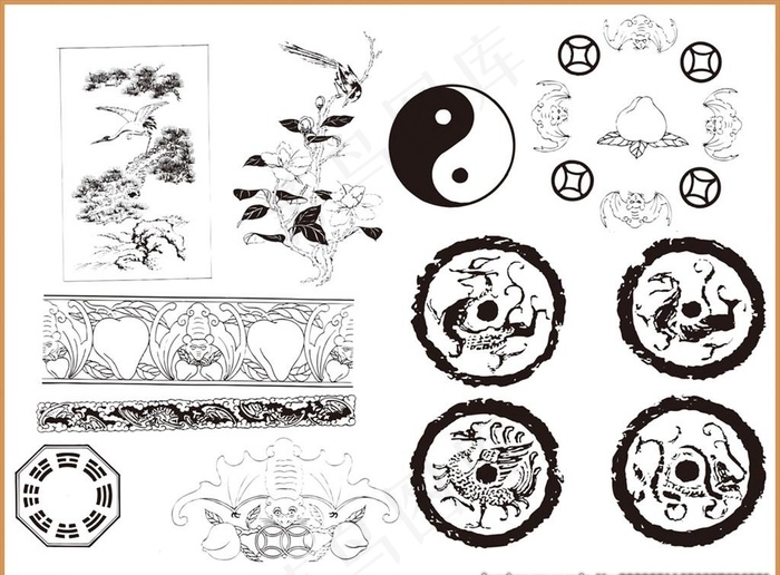 吉祥图案 传统花纹图片cdr矢量模版下载