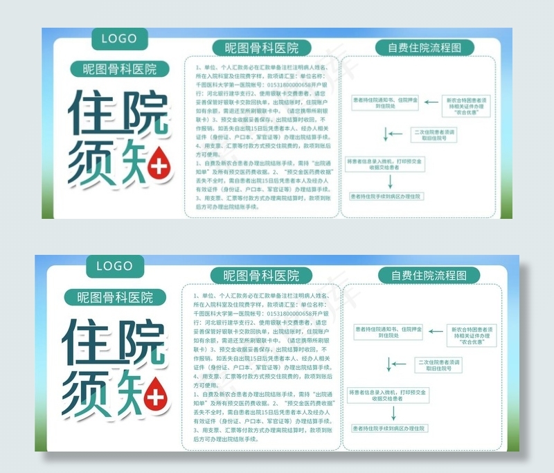 住院须知展板图片