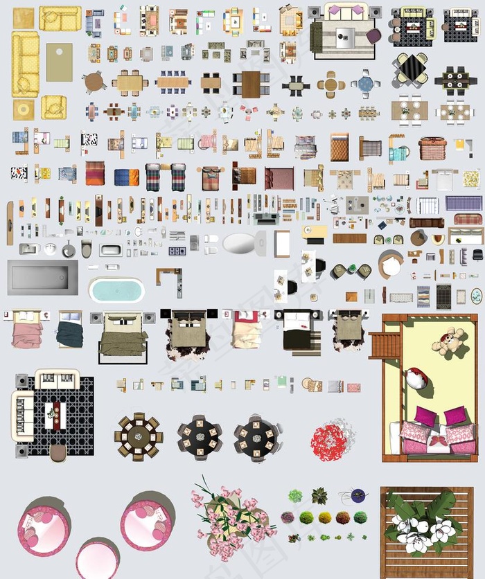 彩色平面图图片