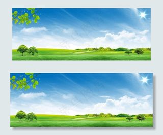 蓝天白云草地图片