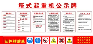 塔式起重机公示牌图片